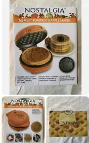 Pumpkin waffle maker Nostalgia Mini Waffles Electric Orange Cooking Appliance