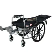 22 Inch Foldable Wheelchair Adjustable Mobility Aid w/ Toilet Commode Potty P6