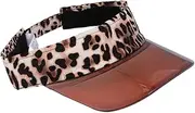 [KOMBIUDA] 1pc Fashionable Personality Adjustable Leopard Pattern Hat Sun-Shade Cap for Hot Summer Beach Daily Wear Coffee