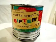 Vintage Aluminum Housewares Triple Screen Sifter NOS Polished Triple Plated Chro