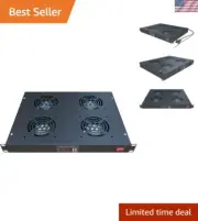 Rack Mount Fan - 4 Fans Server Cooling System - 1U 19" Rackmount Cabinet Pane...