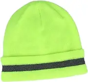 [LIFKOME] Reflective Knitted Hat Mens Hats Fitted Mens Caps and Hats Fluorescence Knitted Hat Knitted with Reflective Strip Cap for Men All-Match Hat Man Hat Unisex Decor Hat Black Acrylic