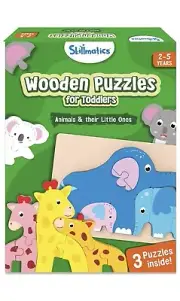 Skillmatics Wooden Puzzles For Toddlers: Animals And Their Little Ones.