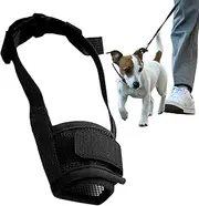 Mesh Dog Muzzle – Breathable Pet Muzzle for Short Snout Dogs | Soft Air Mesh Muzzle for, Pugs, Cage Mouth Cover for Grooming, Bark Control, Prevent Biting, Allows Drinking & Panting