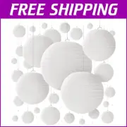 Stunning White Paper Lantern Set - 60 Pieces in Various Sizes for Elegant Events