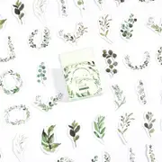 46pcs Boxed Stickers Green Leaf Potted Plant Stickers Diary DIY Planner Plant Adhesive Scrapbooking Decorative Ablum Stationary