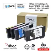 812XL 812XXL Ink Cartridge Set alternative for EPSON WF-7830 7840 7845 Rihac