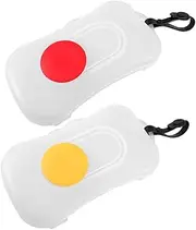 HOOTNEE 2pcs Portable The Go Wipe Dispenser Case with Unique Sealing Design Easy Open Cover and Hanging Ring for Travel and Daily Use and Silicone Bands
