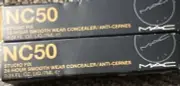 2 MAC Studio Fix 24-HR Smooth Wear Concealer NC50, 0.24 Ounces Authentic