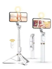 Selfie Stick Tripod with Wireless Remote, 46'' Cellphone Selfie Stick Tripod ...