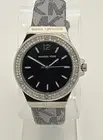 Brand New Michael Kors MK7309 Lennox Pave Black Dial Silver Tone Women's Watch