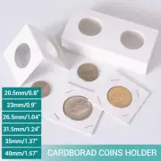 50-600pcs CARDBOARD COIN HOLDERS Staple Coin Holder Display Clear Window Folder