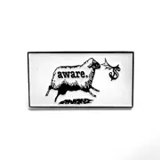 Rare Vintage INDECLINE AWARE Sheep Enamel Pin Activist Political Propaganda Punk
