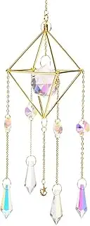 Crystal Suncatcher Rainbow Catcher – Sunlight Prisms for Window, Garden & Home Décor, Moon & Sun Hanging Decoration, Colorful Crystal Wind Chimes