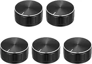 sourcing map Potentiometer Control Knob 6mm D Type Shaft Electric Guitar Power Amplifiers Stereos, Bass 180 Degrees 6x40x17mm Aluminum Plastic Knobs Black 5PCS