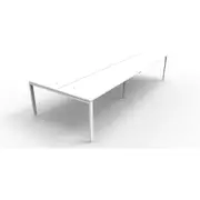 RAPIDLINE DELUXE PROFILE LEG WORKSTATION Double Sided No Screen 4 Person W3600 x D1500 x H730mm Natural White