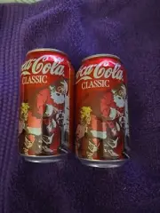 Vintage 1996 Coca-Cola Christmas Santa Edition Un-Open Cans