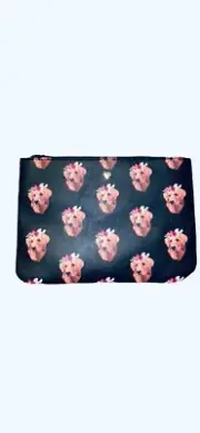 BETSEY JOHNSON Pink Hearts / Labrador Dog Matching 3Pcs Accessories Set New