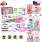 Imaginative Pink Tool Set with Electric Chainsaw & Vest - Perfect Gift for Girls