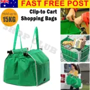 Reusable Shopping Bags Green Eco Foldable Handle Bag Grocery Cart Trolley AU