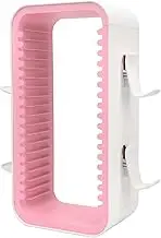 18 Slots Game Disk Vertical Stand Tower for PS with Minimalist Design, Attractive Decor. Quick Assembly, Strong and Material, Suitable for NS (White Pink)