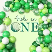 Hole in One Sign for Backdrop Decal Sign, Golf 1st Birthday Party Decorations, Golf Themed Birthday Decal for Balloon Arch Green