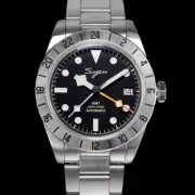Sugess GMT, Black, NH34, Domed Sapphire, Lume, 100m, Ratcheting Extension Clasp