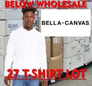 Below WHOLESALE Blank 27 XL Bella+Canvas 3719 White HOODIE Bulk Lot