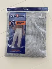 Jerzees Men's Waffle Knit Comfort Thermal Pants GRAY Size XL 40-42” Sealed NEW