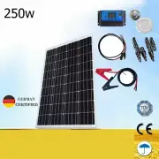 12V 250W Fixed Solar Panel Kit 250 watt Mono Caravan Camping Home Battery Charge