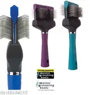 Pro Pet Grooming DOUBLE-WIDE FLEXIBLE SLICKER BRUSH De-Mat Coat Hair De-shedding