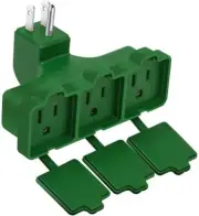 3 Outlet Wall Plug Adapter, Multi Outlet Extender, Weather Resistant, UL Listed