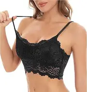 [OOLYXXF] Women's Lace Camisole Bralette Summer Slim Bra Basic Cami Tank Tops Lace Floral Sexy Bra Spaghetti Straps Crop Tops