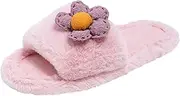 [Generic] Bedroom Slippers Women Indoor Home Cute Flower Animal Lightweight Warm Cotton Slippers Sandals for Shower Men