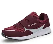 [Leader Show] Women's Elderly Casual Comfort Walking Shoe Safety Flats Non-Slip Hook & Loop Sneakers