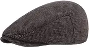 [Lifup] Men's Newsboy Hat Herringbone Tweed Flat Cap Gatsby Ivy Golf Cabbie Hat