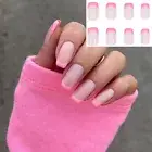 24PCS Mini French Style Fake Nails Reusable Stick False Nail Tips Press On D У