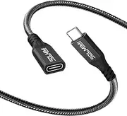 [SOLMIMI] USB Type C Extender,USB 3.2 Male to Female Cable 100W Fast Charging& 20Gbps Data& 4K@60hz Video Sync Type C Converter for USB C Hub Phone Laptop Tablet, Game Controller 0.65ft