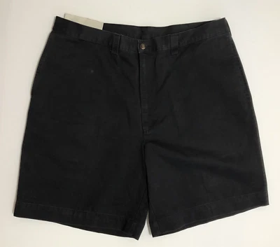 NWT - Haggar Men's Bermuda Shorts, 38 Waist Black Cotton Flat Front