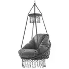 Vivere Deluxe Polyester Hammock Chair 32" x 59.75" in Grey w/ Cushions Included