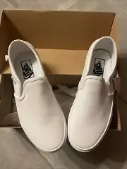 Vans Asher Slip-on Sneaker Canvas True White US Women's Size 7.5 M NIB