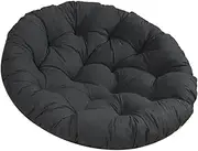 Dualoai 60cm Patio Seat Cushion Pads, Replacement Outdoor Seat Cushion for Garden Egg Swing Hanging Basket, Black, 60x60cm