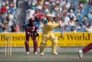 David Boon batting for Australia during his innings of 100 ru- Old Cricket Photo