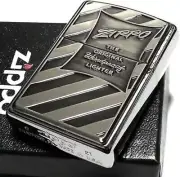 Zippo Oil Lighter Package Design Art Metal 2 Silver Brass Regular Case Japan