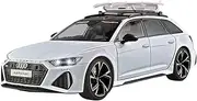 Scale Finished Model Car 1:18 Scale Die-cast Vehicles for Audi RS6 Avant Sports Car Model Collectible Car Home Display Miniature Replica Car(White)