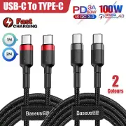 60W 100W Baseus USB C to Type C Charger Cable PD Fast Charge Lead for Samsung