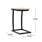 Noble House End Table 14" H X 18" W, Wood C-Top Material, Honey Brown + Black