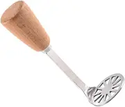 Mikinona Creative Stainless Steel Potato Ricer with Wood Handle Non Slip Grip for Food Supplement Easy to Clean and Store Multi Function Masher for Potatoes and Vegetables