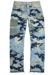 Amiri Patchwork Camouflage Straight-leg Jeans - Blue - 36 (W36 / XL) 36 (W36 / XL)