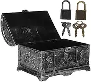 ERINGOGO Halloween Treasure Chest for Boys and Girls Plastic Storage Box Lids for Jewelry Toys and Decor Lockable Vintage Style Decorative Box